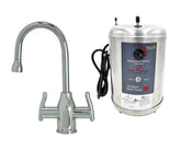 Hot & Cold Water Faucet with Modern Curved Body & Handles & Little Gourmet® Premium Hot Water Tank